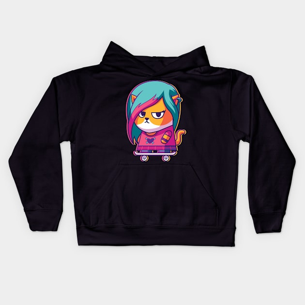 CatSoki Punkgirl Kids Hoodie by CatSoki